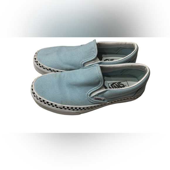 VANS Classic Slip On Check Foxing Cool Blue - Picture 2 of 5